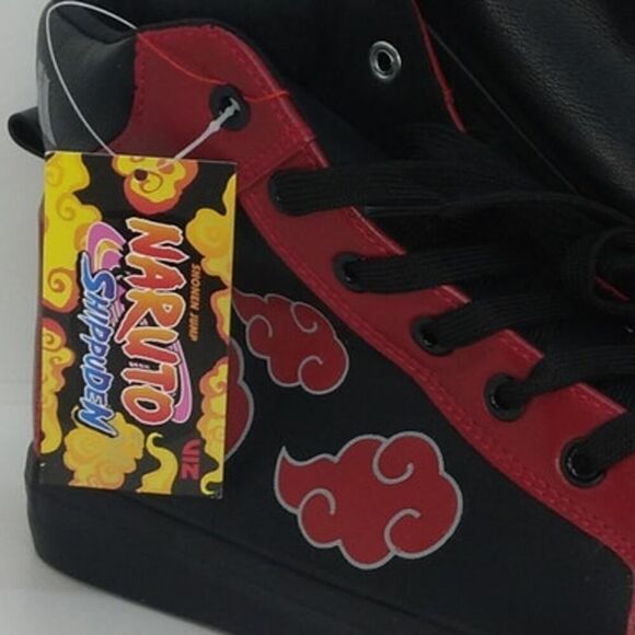 Shippuden Shonen Jump Naruto Mens NEW w/Tags Red & Black Sneakers - sz. 8 WOW! - Picture 2 of 7